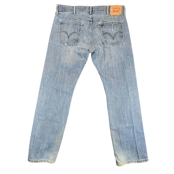 Levis 514 Jeans Mens 38x32 Blue Denim Straight Leg Classic Five Pocket Workwear - Picture 3 of 9